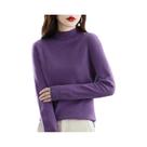 Suéter Feminino De Lã Pura 100% Com Gola Alta, Pulôver De Cashmere, Top Casual Em 19 Cores