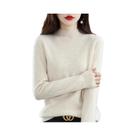 Suéter Feminino De Lã Pura Para Outono E Inverno, Gola Semi-Alta, Manga Longa, Cor Sólida Suéter Feminino De Lã Pura Para Outono E Inverno, Gola Semi-Alta, Manga Longa, Cor Sólida