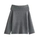 Suéter Feminino de Malha com Ombro Defora - Manga Comprida - Estilo Casual TRAFZA Suéter Feminino de Malha com Ombro Defora - Manga Comprida - Estilo Casual TRAFZA