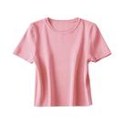 Suéter Feminino de Malha Listrada Vintage - Gola Redonda e Manga Curta Suéter Feminino de Malha Listrada Vintage - Gola Redonda e Manga Curta