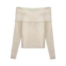 Suéter Feminino De Manga Longa Com Ombros Descobertos, Moda Primavera Inverno, Pullover