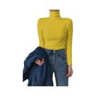 Suéter Feminino De Tricô Gola Alta Manga Longa Slim Fit Estilo Coreano Harajuku Pulôver