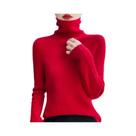 Suéter Feminino De Tricô Gola Alta Outono Inverno, Blusa Elegante De Manga Longa Com Alta Suéter Feminino De Tricô Gola Alta Outono Inverno, Blusa Elegante De Manga Longa Com Alta