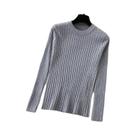 Suéter Feminino De Tricô Macio Com Gola O E Manga Longa Canelada, Pulôver Slim Fit Para Outono Suéter Feminino De Tricô Macio Com Gola O E Manga Longa Canelada, Pulôver Slim Fit Para Outono