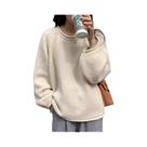 Suéter Feminino De Tricô Quente E Macio De Manga Longa, Chique, Liso, Estilo Coreano, Outono Inverno