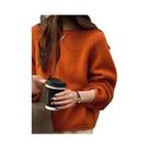 Suéter Feminino De Tricô Quente E Macio De Manga Longa, Chique, Liso, Estilo Coreano, Outono Inverno Suéter Feminino De Tricô Quente E Macio De Manga Longa, Chique, Liso, Estilo Coreano, Outono Inverno