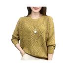 Suéter Feminino De Tricô Vazado Para Primavera, Blusa Solta De Manga Longa Da Moda