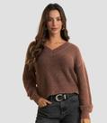 Sueter Feminino Decote Em V Infinita Cor Marrom Sueter Feminino Decote Em V Infinita Cor Marrom