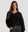 Sueter Feminino Decote Em V Infinita Cor Preto Sueter Feminino Decote Em V Infinita Cor Preto