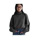 Suéter Feminino Elegante De Tricô Com Capuz, Gola Alta, Manga Longa, Quente, Moda Outono Inverno Suéter Feminino Elegante De Tricô Com Capuz, Gola Alta, Manga Longa, Quente, Moda Outono Inverno
