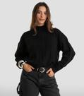 Suéter Feminino Em Tricot Gola Alta Dianna Preto