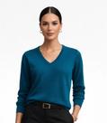 Suéter Feminino Gola V em Tricot Rovitex Azul Suéter Feminino Gola V em Tricot Rovitex Azul