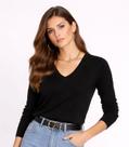 Suéter Feminino Gola V Em Tricot Rovitex Preto