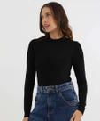 Suéter Feminino Liso Gola Careca Marisa Preto-49875