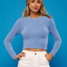 Suéter Feminino Manga Longa Cropped Tricot de Pelinhos Premium Suéter Feminino Manga Longa Cropped Tricot de Pelinhos Premium