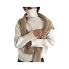 Suéter Feminino Oversized De Gola Alta, Cor Sólida, Tricô Vintage, Moda De Rua, Pullover De Outono