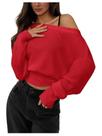 Suéter feminino RoseSeek tricotado vermelho