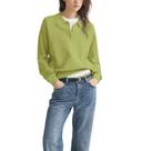 Suéter feminino Rothstone tricotado com decote em V, manga comprida, verde