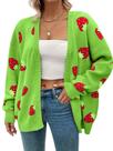 Suéter feminino SECRETEYARD com estampa de morango plus size Suéter feminino SECRETEYARD com estampa de morango plus size