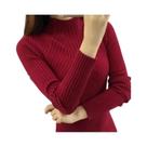Suéter Feminino Slim Fit De Gola Alta, Pullover Básico De Tricô Para Outono E Inverno