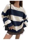 Suéter feminino SweatyRocks listrado vintage colorido azul