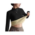 Suéter Feminino Térmico De Manga Comprida Com Forro De Veludo Grosso Para Outono/Inverno