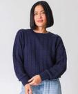 Suéter Feminino Trançado Textura Marisa Azul-52115
