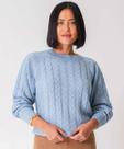 Suéter Feminino Trançado Textura Marisa Azul-52119
