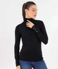Suéter Feminino Tricô Gola Alta Botões Marisa Preto-53377