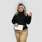 Suéter Feminino Tricô Lã Manga Longa Cacharrel Inverno Liso