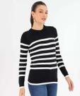 Suéter Feminino Tricô Listrado Pérolas Marisa Preto-53381