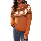 Suéter feminino vintage de bolinhas JUNBOON Halloween Ghost