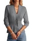 Suéter GRACE KARIN 2025 Button Down Grey Lightweight