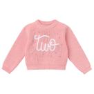 Suéter IDOPIP Toddler Girls rosa com dois bordados