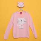 Suéter Infantil Tricô Kyly Gatinha Menina
