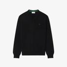 Suéter Lacoste de lã merino de gola em V monocromático