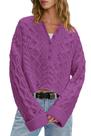 Suéter LAMISSCHE Cable Knit Cropped Oversize para mulheres