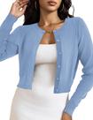 Suéter LETDIOSTO Cropped Cardigan Bolero Azul Claro