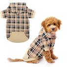 Suéter macio e quente com capuz para cães EXPAWLORER xadrez de estilo britânico