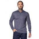 Suéter Masculino Balboa Gola com Zíper Mesclado Cinza
