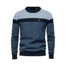 Suéter Masculino Casual De Algodão Com Gola Redonda E Detalhes Em Tricô Moda Masculina De Inverno
