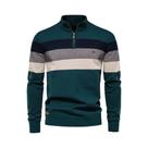 Suéter Masculino De Algodão Com Zíper E Gola Alta Em Patchwork, Quente E Casual Para O Inverno Suéter Masculino De Algodão Com Zíper E Gola Alta Em Patchwork, Quente E Casual Para O Inverno
