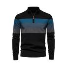 Suéter Masculino De Algodão Com Zíper E Gola Alta Em Patchwork, Quente E Casual Para O Inverno Suéter Masculino De Algodão Com Zíper E Gola Alta Em Patchwork, Quente E Casual Para O Inverno