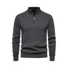 Suéter Masculino De Algodão Quente Com Zíper, Gola Alta, Tricotado, Alta Qualidade, Outono/Inverno Suéter Masculino De Algodão Quente Com Zíper, Gola Alta, Tricotado, Alta Qualidade, Outono/Inverno