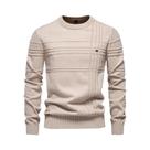 Suéter Masculino De Algodão Tricotado Com Gola Redonda E Design Listrado Para Outono E Inverno