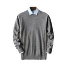 Suéter Masculino De Cashmere E Algodão Com Decote Em V, Quente Para Outono E Inverno