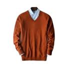 Suéter Masculino De Cashmere E Algodão Com Decote Em V, Quente Para Outono E Inverno Suéter Masculino De Cashmere E Algodão Com Decote Em V, Quente Para Outono E Inverno