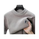Suéter Masculino De Inverno Com Bordado Em Pelúcia, Designer, Casual, Gola Redonda, Tricô Grosso E
