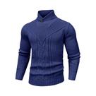 Suéter Masculino De Inverno Com Gola Xale Em Tricô Trançado De Lã Cor Sólida Com Forro De Lã Tamanho