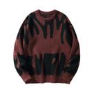 Suéter Masculino De Inverno E Outono Com Jacquard Irregular, Gola Redonda Casual E Cores